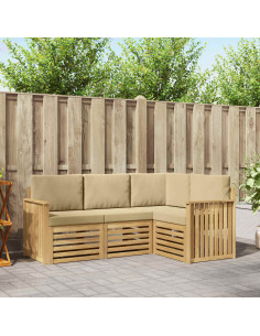 Set divani 4 pcs Bianco e Beige 187,5 x 128,5 x 73 cm