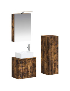 Set di mobili per il bagno 4 pcs Rovere Fumo