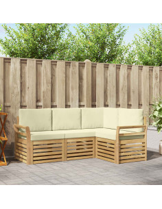 Set divani 4 pcs Bianco e Crema 190 x 130,5 x 73 cm Poliestere