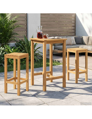 Set Bar da Esterno 3 pcs Non trattato Legno di teak solido