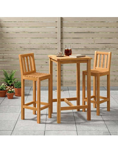 Set Bar da Esterno 3 pcs Non trattato Legno di teak solido