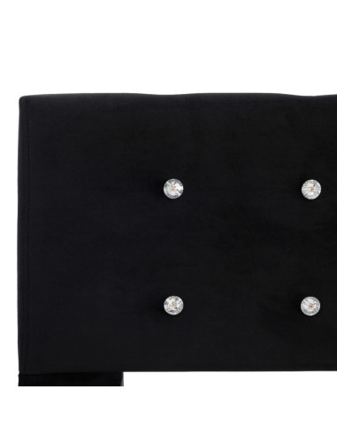 Letto con Materasso Memory Foam Nero in Velluto 180x200 cm