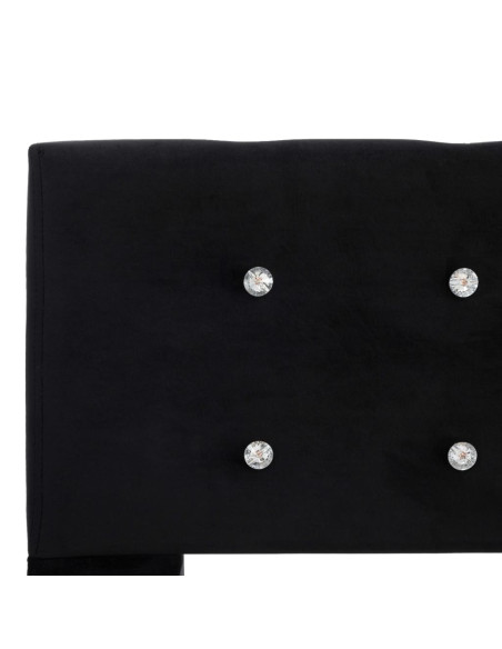 Letto con Materasso Memory Foam Nero in Velluto 180x200 cm
