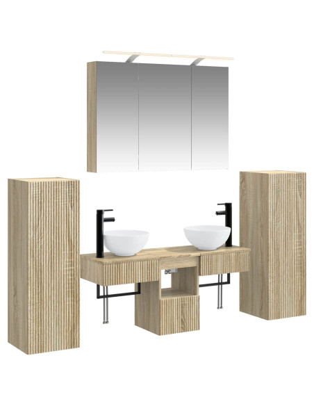 Set di mobili per il bagno 6 pcs Rovere Sonoma
