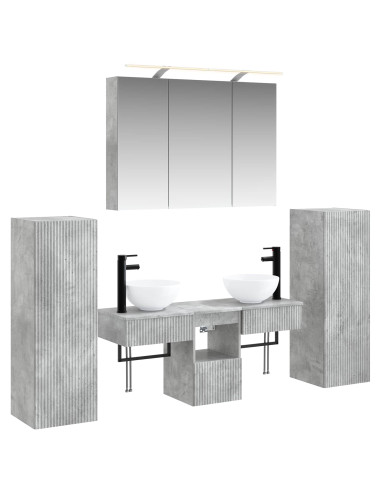 Set di mobili per il bagno 6 pcs Grigio Cemento