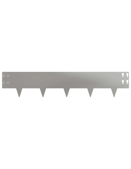Bordura per Prato 50 pcs 100 x 20 cm Acciaio Argento