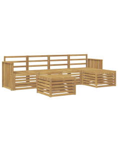 Set di divani da esterno 6 pcs Bianco 59 x 59 x 37 cm 2