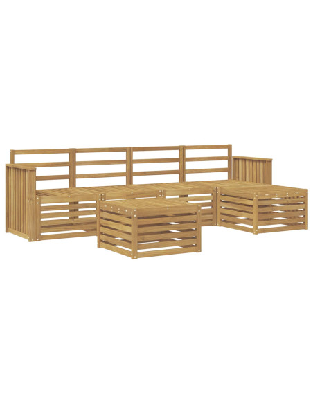 Set di divani da esterno 6 pcs Bianco 59 x 59 x 37 cm