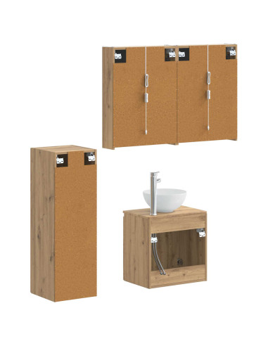 Set di mobili per il bagno 4 pcs Rovere Artigianale