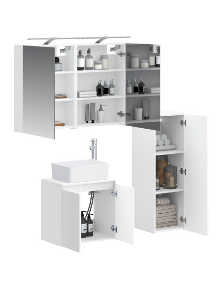 Set di mobili per il bagno 4 pcs Bianco