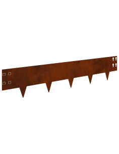 Bordura per Prato 50 pcs 100 x 20 cm Acciaio Ruggine 2