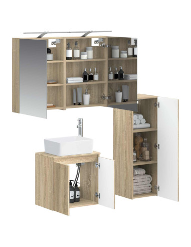 Set di mobili per il bagno 4 pcs Rovere Sonoma