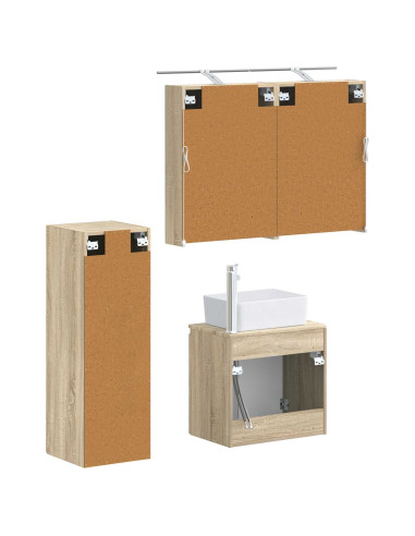 Set di mobili per il bagno 4 pcs Rovere Sonoma