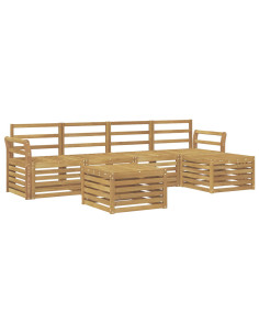 Set di divani da esterno 6 pcs Bianco 59 x 59 x 37 cm 2