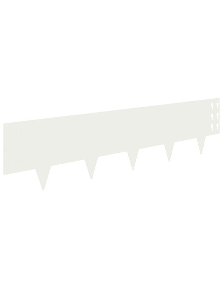 Bordura per Prato 10 pcs 100 x 25 cm Acciaio Bianco