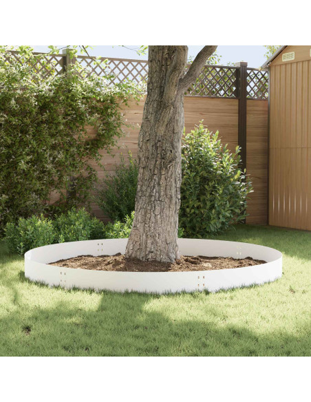 Bordura per Prato 10 pcs 100 x 25 cm Acciaio Bianco