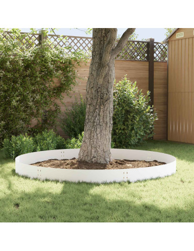 Bordura per Prato 20 pcs 100 x 25 cm Acciaio Bianco