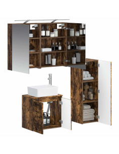Set di mobili per il bagno 4 pcs Rovere Fumo 2