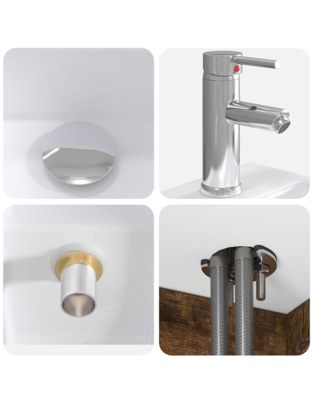Set di mobili per il bagno 4 pcs Rovere Fumo