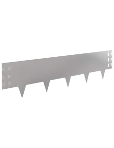 Bordura per Prato 10 pcs 100 x 25 cm Acciaio Argento 2