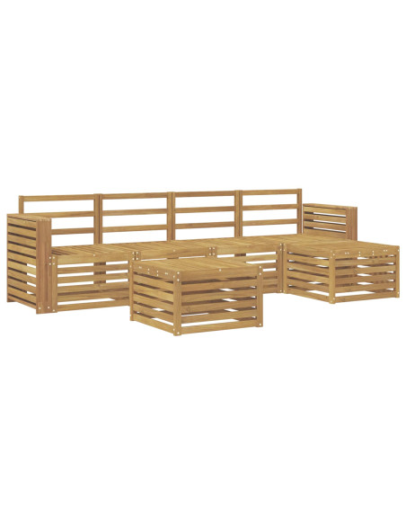 Set di divani da esterno 6 pcs Bianco 59 x 59 x 37 cm