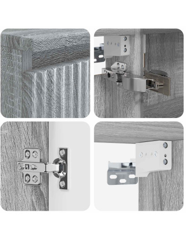Set di mobili per il bagno 4 pcs Sonoma grigio
