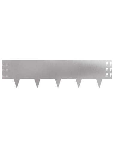 Bordura per Prato 10 pcs 100 x 25 cm Acciaio Argento