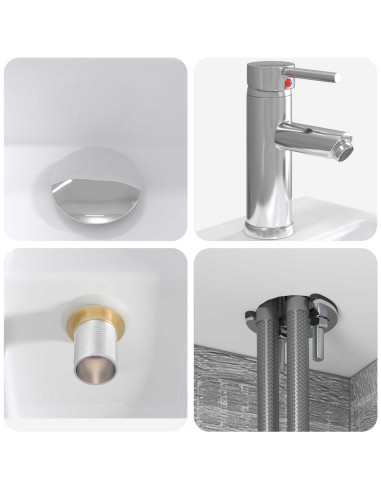 Set di mobili per il bagno 4 pcs Sonoma grigio