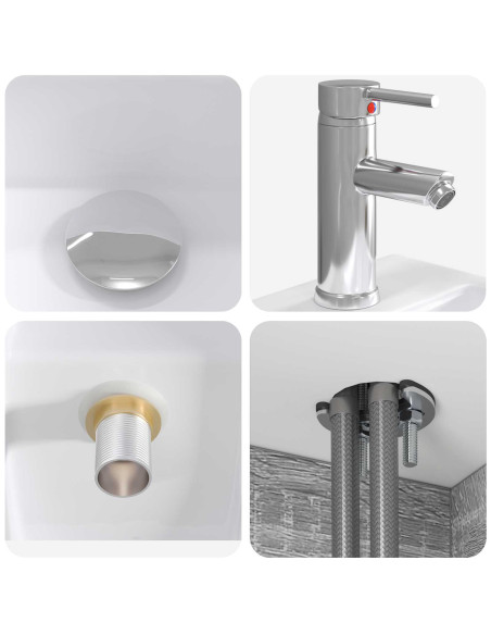 Set di mobili per il bagno 4 pcs Sonoma grigio