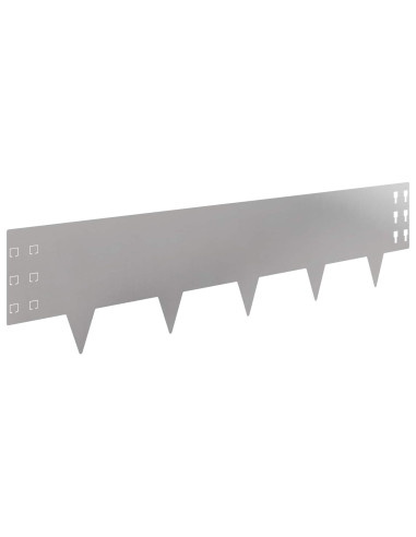 Bordura per Prato 20 pcs 100 x 25 cm Acciaio Argento