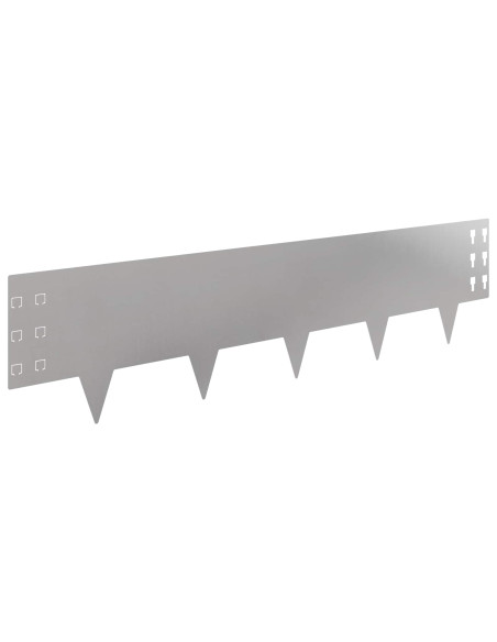 Bordura per Prato 20 pcs 100 x 25 cm Acciaio Argento