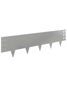 Bordura per Prato 10 pcs 100 x 25 cm Acciaio Argento 2