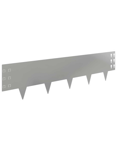Bordura per Prato 10 pcs 100 x 25 cm Acciaio Argento