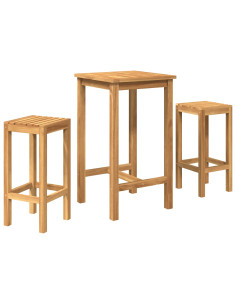 Set Bar da Esterno 3 pcs Non trattato Legno di teak solido 2