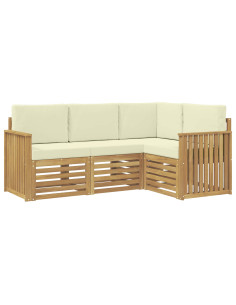 Set divani 4 pcs Bianco e Crema 187,5 x 128,5 x 73 cm 2