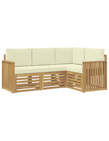 Set divani 4 pcs Bianco e Crema 187,5 x 128,5 x 73 cm