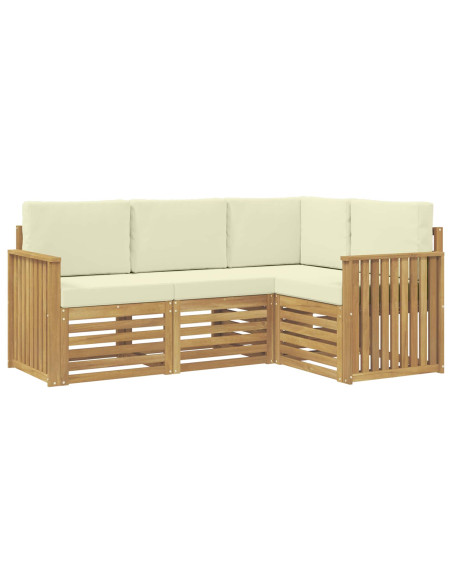 Set divani 4 pcs Bianco e Crema 187,5 x 128,5 x 73 cm