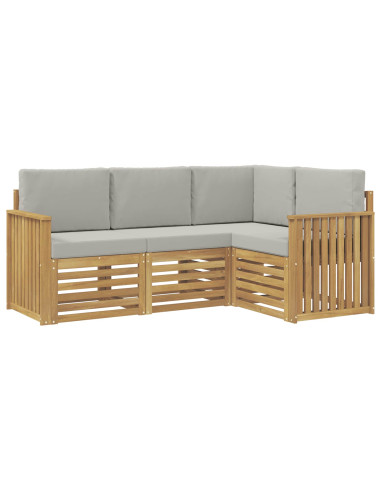 Set divani 4 pcs Bianco e Grigio Chiaro 187,5 x 128,5 x 73 cm
