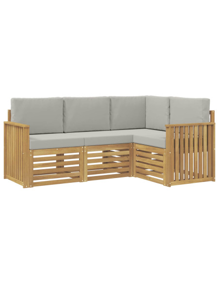Set divani 4 pcs Bianco e Grigio Chiaro 187,5 x 128,5 x 73 cm