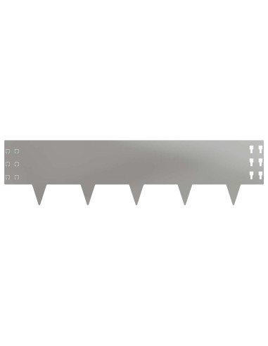Bordura per Prato 20 pcs 100 x 25 cm Acciaio Argento