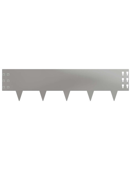 Bordura per Prato 20 pcs 100 x 25 cm Acciaio Argento
