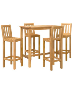 Set Bar da Esterno 5 pcs Non trattato Legno di teak solido 2