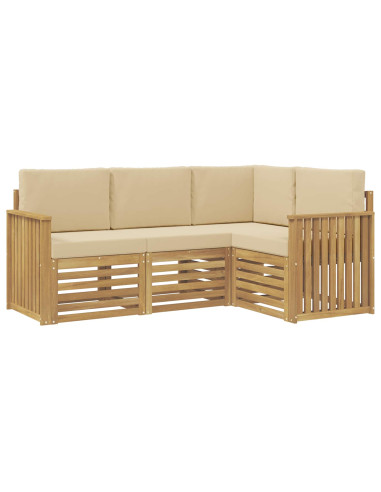 Set divani 4 pcs Bianco e Beige 187,5 x 128,5 x 73 cm
