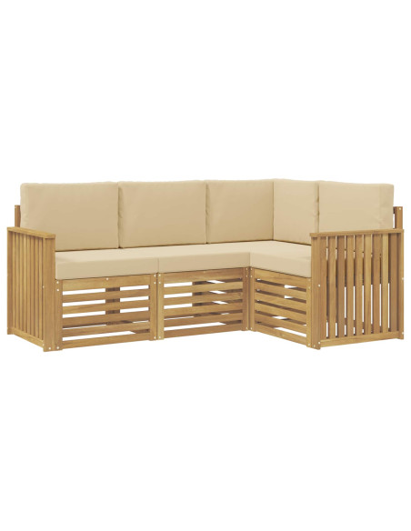 Set divani 4 pcs Bianco e Beige 187,5 x 128,5 x 73 cm