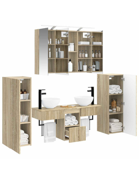 Set di mobili per il bagno 6 pcs Rovere Sonoma