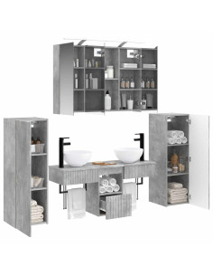 Set di mobili per il bagno 6 pcs Grigio Cemento 2