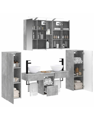 Set di mobili per il bagno 6 pcs Grigio Cemento