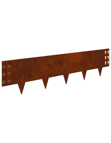 Bordura per Prato 30 pcs 100 x 25 cm Acciaio Ruggine