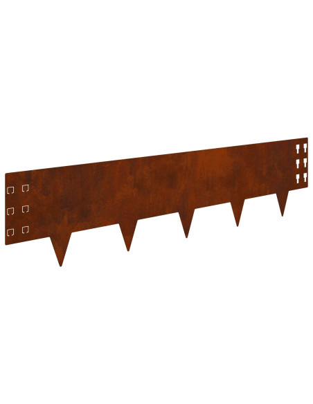Bordura per Prato 30 pcs 100 x 25 cm Acciaio Ruggine