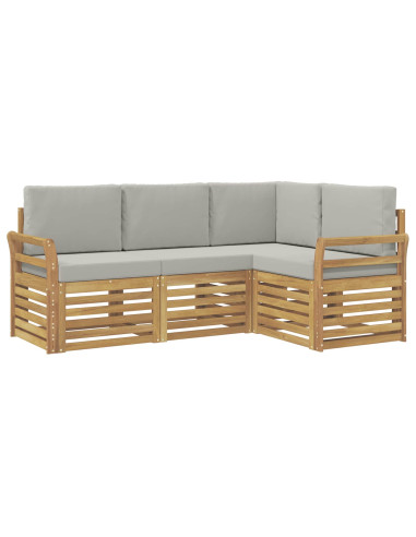 Set divani 4 pcs Bianco e Grigio Chiaro 190 x 130,5 x 73 cm